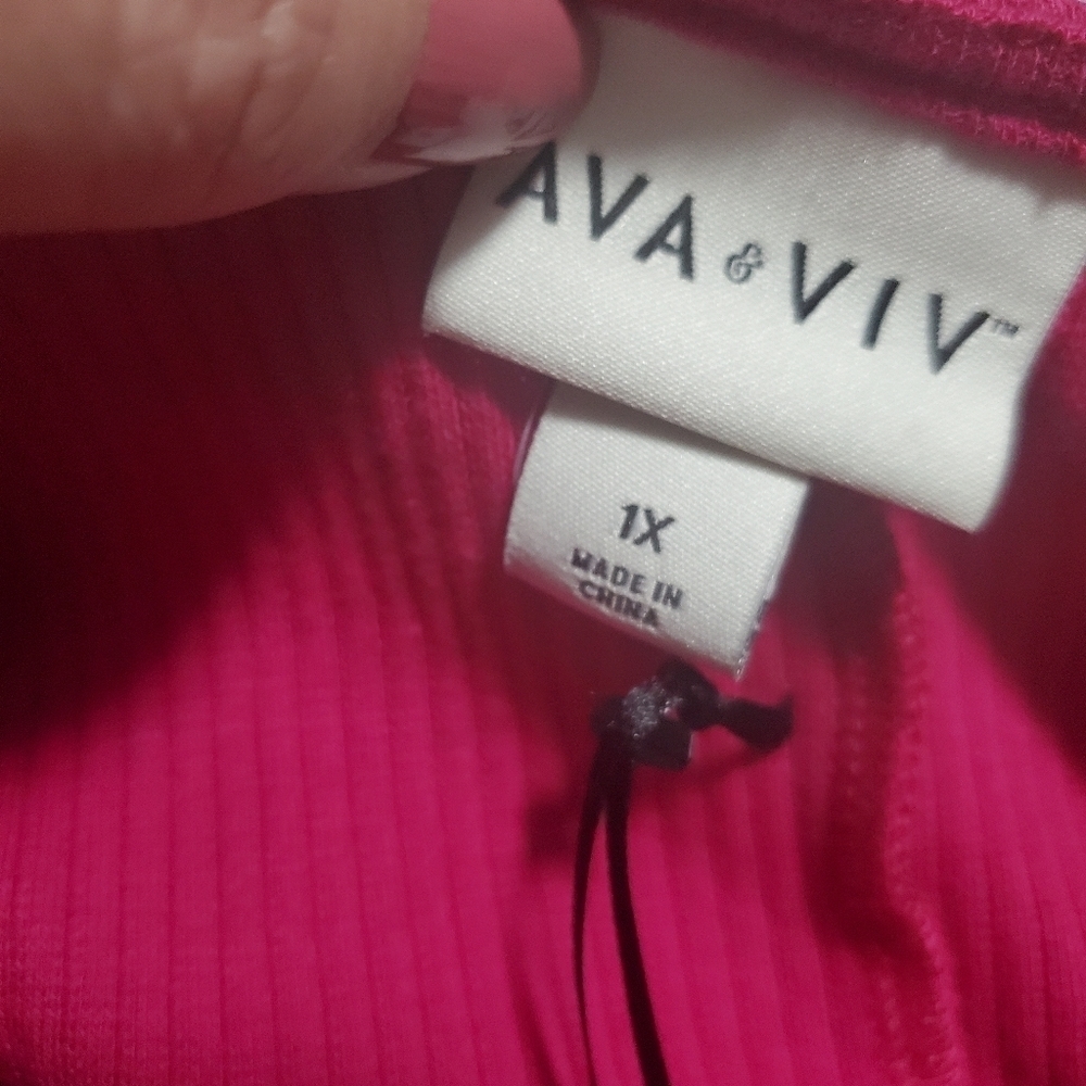 Ava & Viv Flutter Short Sleeve Ribbed Top - Picture 9 of 11